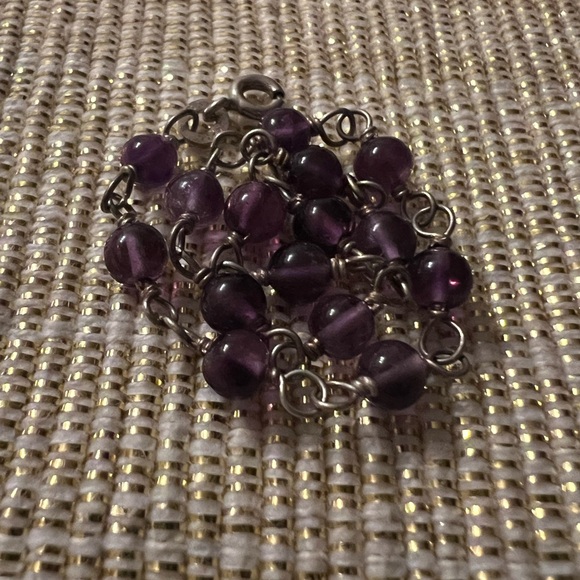 Purple Amethyst Beaded Bracelet - Picture 6 of 6